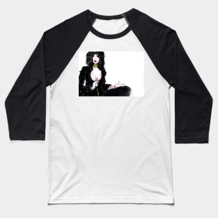 Black night lights. Digital female figure drawing. Baseball T-Shirt